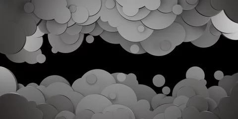 Behangcirkel scary night sky and black clouds 3d paper cut art illustration © nana