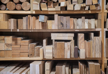 Wood storage in a furniture makers shop