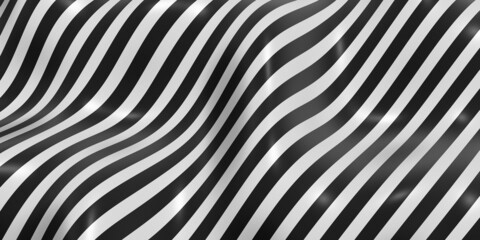 zebra pattern swaying wave background 3D illustration