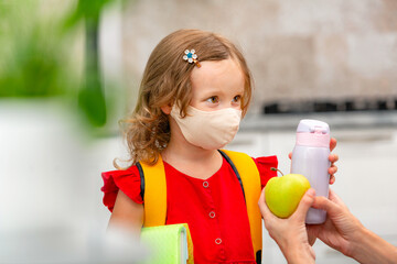 Child going back to school. Kid getting ready for first school day. Back to school or kindergarten