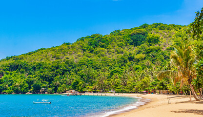Fototapeta na wymiar Big tropical island Ilha Grande Praia de Palmas beach Brazil.