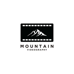Symbol logo Mountain Production for Adventure Emblem Logo Icon design inspiration Template..