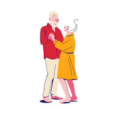 romantic dance of two elderly people