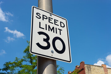30 mph sign.