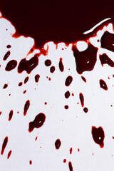 Blood splash on white background.