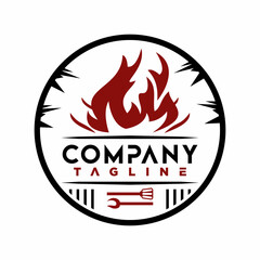 BBQ logo design vector template