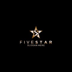 Inspiration symbol icon premium quality five stars logo design illustration template.