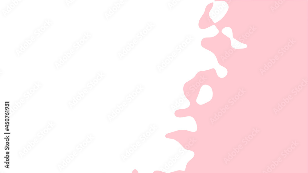 Wall mural the transition from pink to white with uneven border line, interpenetration of colors. vector illust