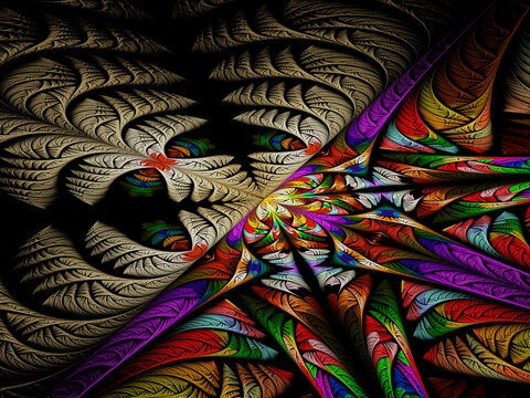 Unusual fractal flower - computer generated 3d illustration