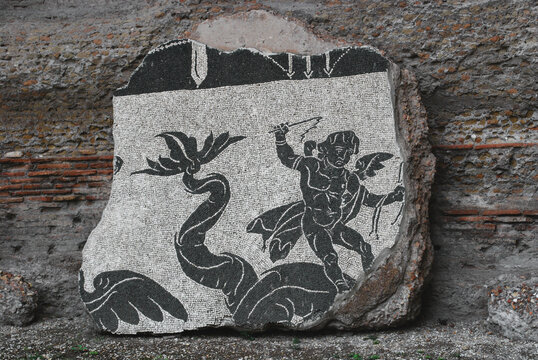 R&ouml;misches Mosaik in der Caracalla-Thermen / baths of Caracalla, Rom, Italien