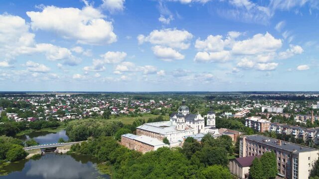 The Monastery of the Bare Carmelites in Berdichev aerial day panorama view