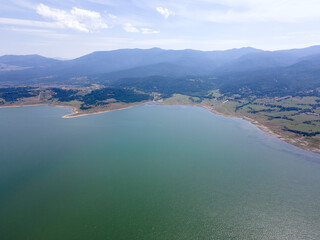 Aerial view of Batak Reservoir, Bulgaria