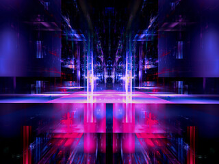 Road to futuristic palace - computer generated 3d illustration