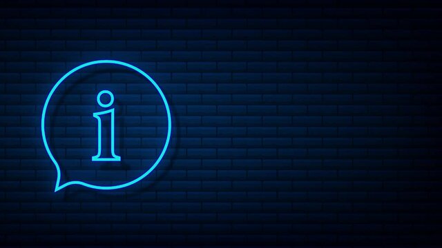 Information sign icon. Info speech bubble. Motion graphics.