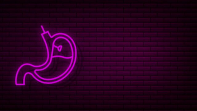 Stomach endoscopy. Endoscope in stomach through esophagus. Motion graphics.