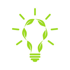 Light bulb with leaves