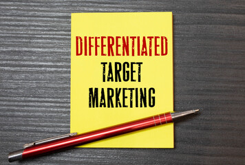 text Differentiated Target Marketing on yellow paper
