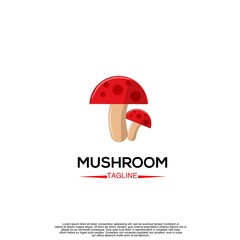 Mushroom logo design concept modern, icon template, graphic element