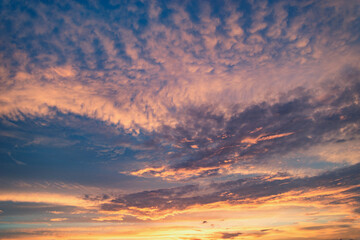 Fototapeta premium Amazing cloudscape on the sky at sunset time.