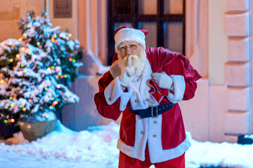 Friendly cheerful outgoing Santa Claus