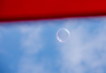 Soap bubble suspended in the air