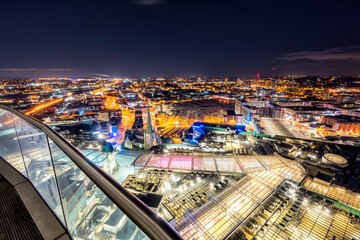 Birmingham city night skyline