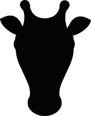 Vector illustration of the black silhouette of a giraffe head © sebastian
