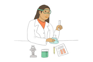 Woman scientist working on experiment