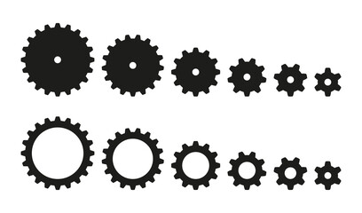 Machine gears set. Vector icon cogwheel collection