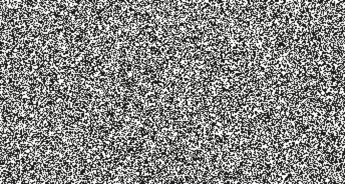 Seamless pixel noise texture. Static interference grunge vector background. TV screen no signal.