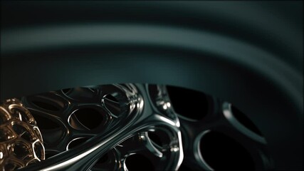 Concentric metal grid spheres. Metal spheres one inside another spinning. Abstract concept background. Alpha channel.
