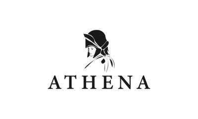 Premium vector logo Athena God design template, ancient logo, lady warrior logo