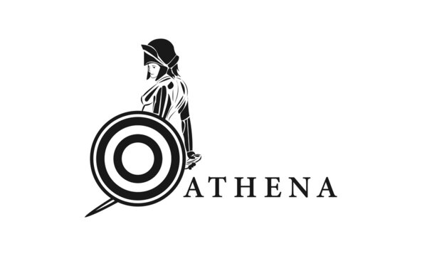 Premium vector logo Athena God design template, ancient logo, lady warrior logo
