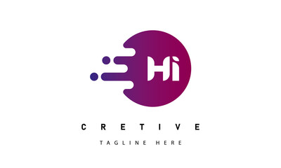 Obraz na płótnie Canvas Fast Steering letter HI logo designs concept