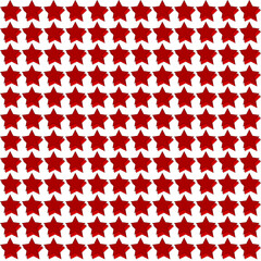 seamless pattern 3 red stars isolated on white background, simple style vector