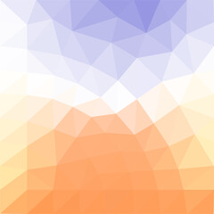 Blue, white and orange vector in triangles gradation, for cover design and background illustration