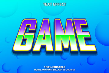 Digital game editable text effect. Creative video game typography concept