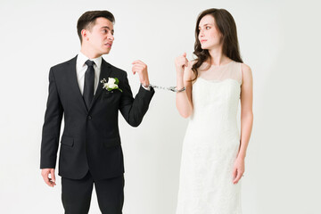 Bossy wife forcing the groom to marry