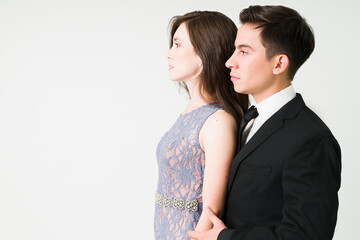 Boyfriend and girlfriend at a formal date