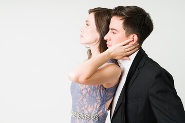 Profile of a romantic couple dating