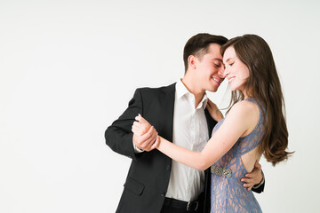 Excited couple enjoying a fancy date