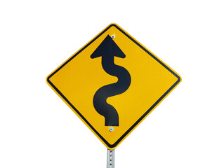 winding sign isolated on white background