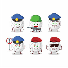 A dedicated Police officer of white volleyball mascot design style - 450779159