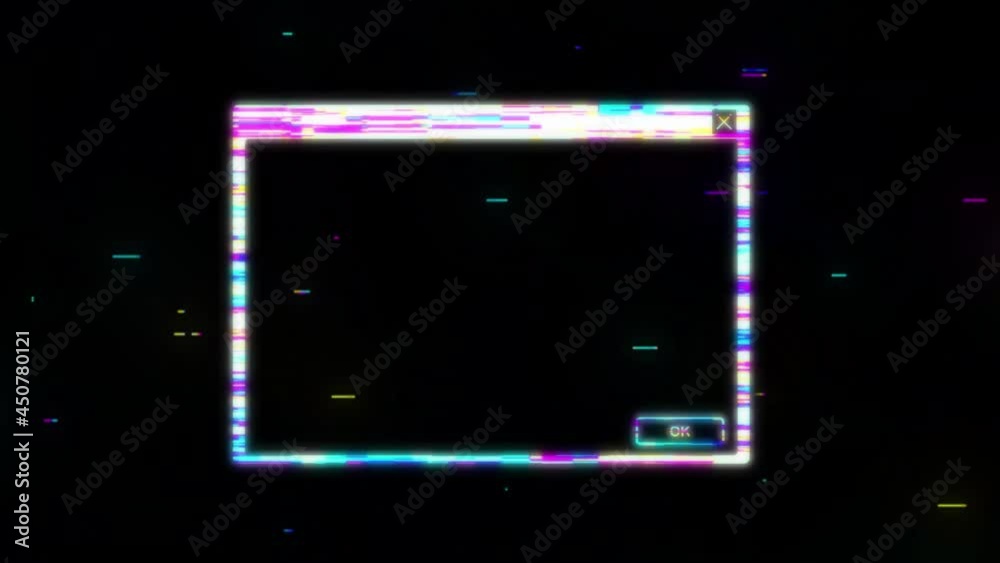 Poster email template glitch effect. blank e-mail browser window. mail message web page frame. motion graph
