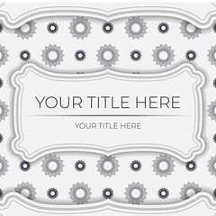 Light color vintage card with abstract ornament. Invitation card design with mandala patterns.