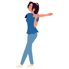 woman stretching shoulder