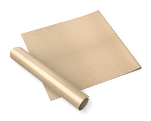 Blank gift wrapping paper template, 3d render illustration.