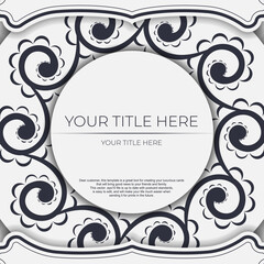 Vintage vector postcards in light color with abstract patterns. Invitation card design with mandala ornament.