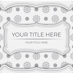 Vintage Light color postcard preparation with abstract ornament. Vector Template for printable design invitation card with mandala patterns.