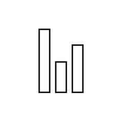 three squares lined up and differing in height